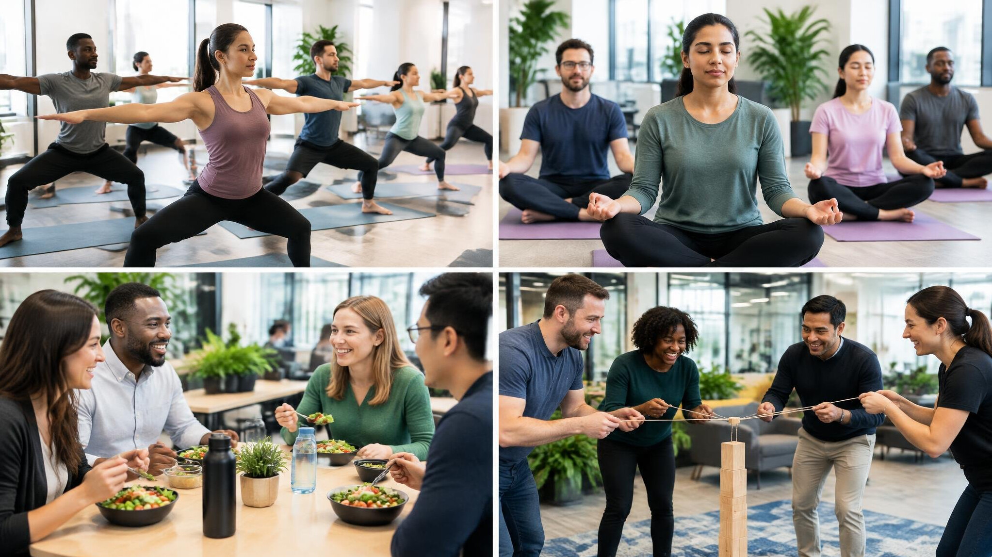 group fitness session at work