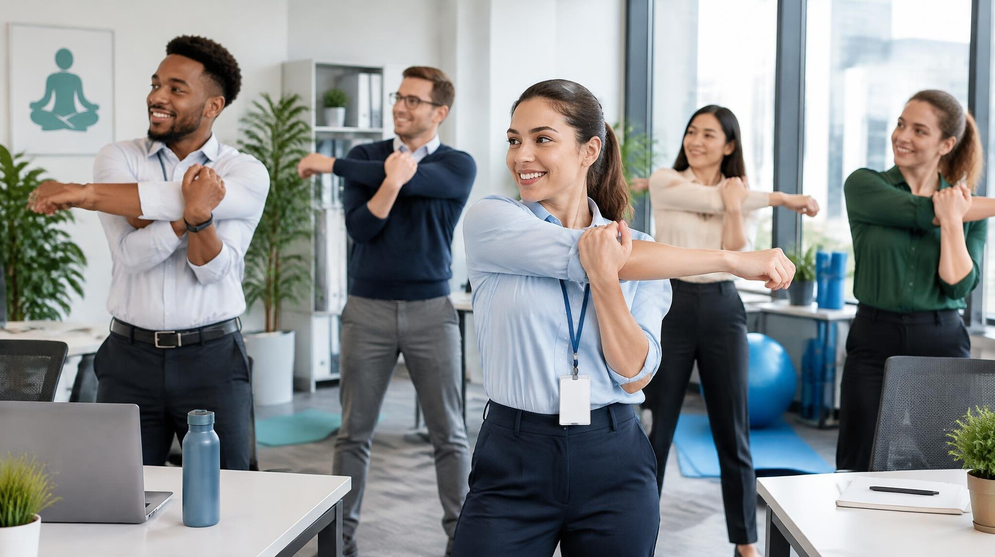 healthy office workers
