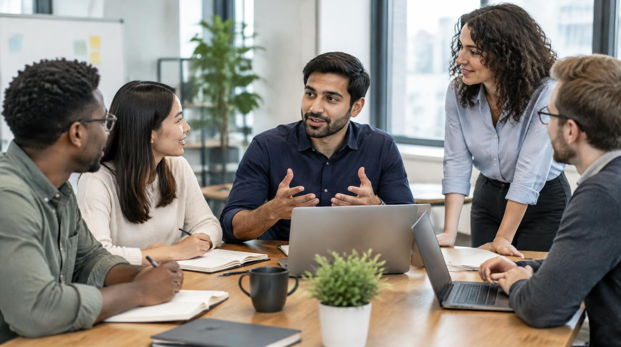 team discussion in office