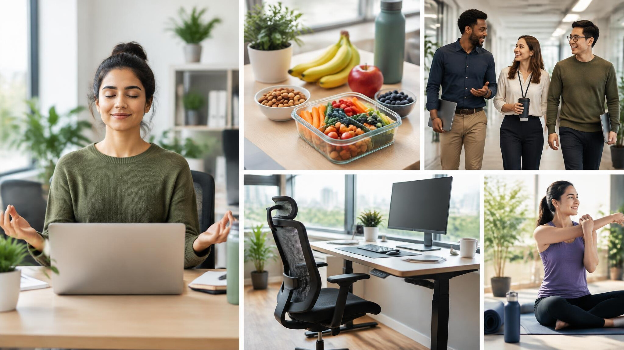 person meditating at desk
